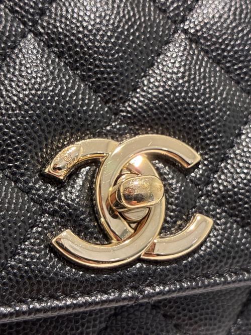 CHANEL（シャネル）CHANEL (シャネル) マキシハンドルトップフラップバッグ/2WAYショルダーバッグ ブラックの古着・服飾アイテム