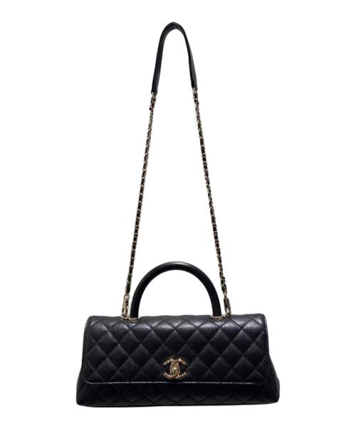 CHANEL（シャネル）CHANEL (シャネル) マキシハンドルトップフラップバッグ/2WAYショルダーバッグ ブラックの古着・服飾アイテム