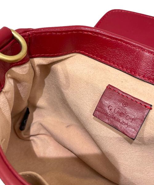 GUCCI（グッチ）GUCCI (グッチ) GGマーモント ミニ トップハンドルレザーバッグ ブラック サイズ:ミニの古着・服飾アイテム