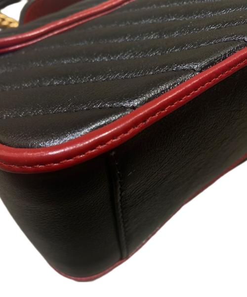 GUCCI（グッチ）GUCCI (グッチ) GGマーモント ミニ トップハンドルレザーバッグ ブラック サイズ:ミニの古着・服飾アイテム
