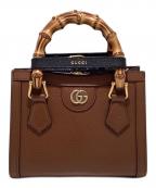 GUCCIグッチ）の古着「Gucci Diana Small Tote Bag/〔グッチ ダイアナ〕スモール トートバッグ/702732」｜ブラウン