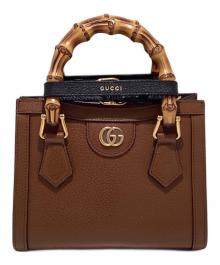 GUCCI（グッチ）の古着「Gucci Diana Small Tote Bag/〔グッチ ダイアナ〕スモール トートバッグ/702732」｜ブラウン