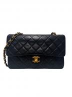 CHANELシャネル）の古着「CHANEL/マトラッセ23/Wフラップチェーンショルダーバッグ」｜ブラック×ゴールド