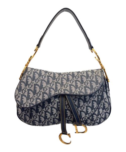 Christian Dior（クリスチャン ディオール）Christian Dior (クリスチャン ディオール) Double Saddle Bag /ダブルサドルバッグ ネイビーの古着・服飾アイテム