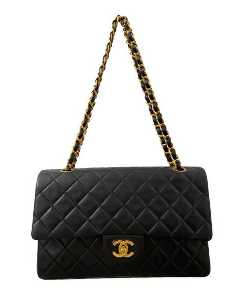 CHANEL（シャネル）CHANEL (シャネル) Wフラップチェーンショルダーバッグ ブラックの古着・服飾アイテム