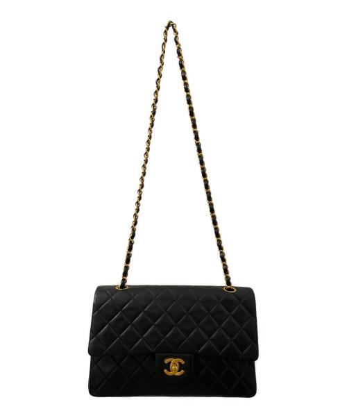 CHANEL（シャネル）CHANEL (シャネル) Wフラップチェーンショルダーバッグ ブラックの古着・服飾アイテム
