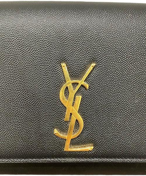 Saint Laurent Paris（サンローランパリ）Saint Laurent Paris (サンローランパリ) クラシック モノグラム ケイト（ミディアム） ブラック サイズ:ミディアムの古着・服飾アイテム