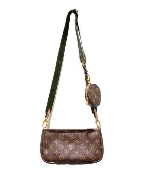 LOUIS VUITTON（ルイ ヴィトン）LOUIS VUITTON (ルイ ヴィトン) ミュルティ ポシェット アクセソワール ブラウン×カーキの古着・服飾アイテム