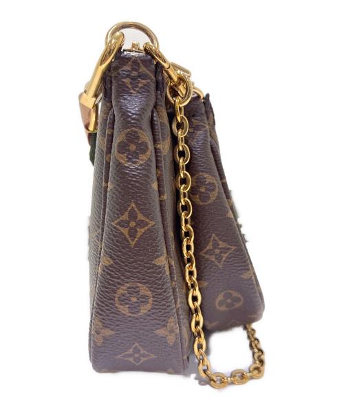 LOUIS VUITTON（ルイ ヴィトン）LOUIS VUITTON (ルイ ヴィトン) ミュルティ ポシェット アクセソワール ブラウン×カーキの古着・服飾アイテム