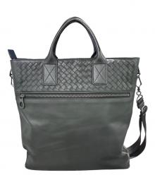 BOTTEGA VENETA（ボッテガベネタ）の古着「イントレチャート2WAYショルダーバッグ」｜ブラック