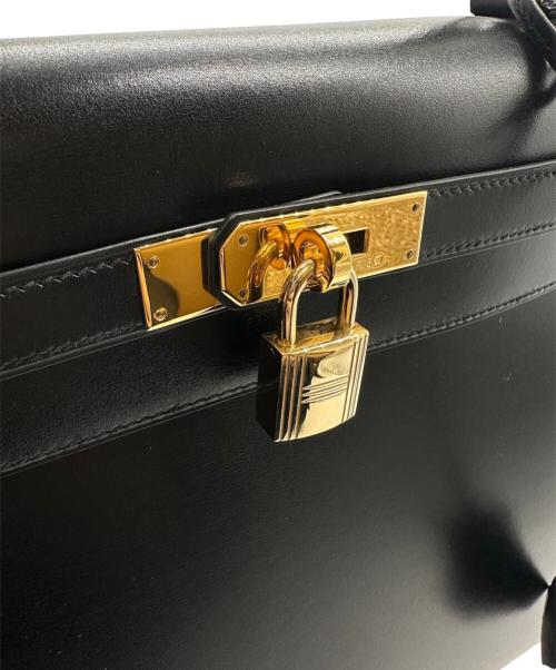 HERMES（エルメス）HERMES (エルメス) Kelly 32 ケリー32 外縫い/ボックスカーフ/ノワール/ゴールド金具/□B刻印:1998年製 ブラック サイズ:32の古着・服飾アイテム