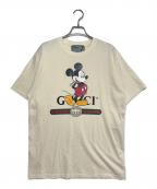 GUCCI×DISNEYグッチ×ディズニー）の古着「Mickey Mouse T-shirt ”Fuchsia”」｜ベージュ