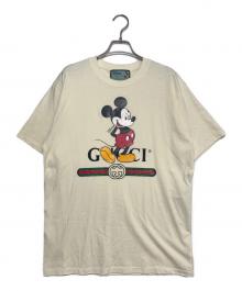 GUCCI×DISNEY（グッチ×ディズニー）の古着「Mickey Mouse T-shirt ”Fuchsia”」｜ベージュ