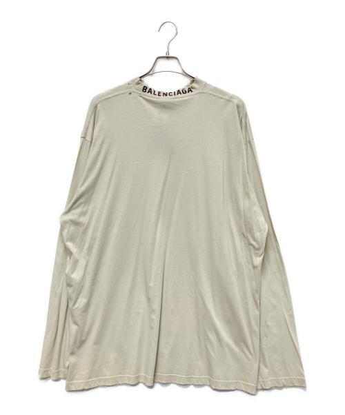 BALENCIAGA（バレンシアガ）BALENCIAGA (バレンシアガ) ダメージ加工ロングスリーブTシャツ グレー サイズ:2の古着・服飾アイテム