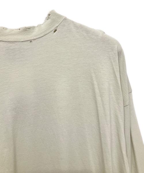 BALENCIAGA（バレンシアガ）BALENCIAGA (バレンシアガ) ダメージ加工ロングスリーブTシャツ グレー サイズ:2の古着・服飾アイテム