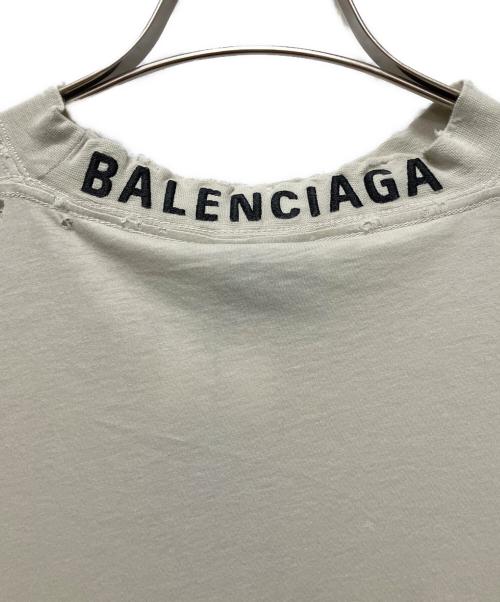 BALENCIAGA（バレンシアガ）BALENCIAGA (バレンシアガ) ダメージ加工ロングスリーブTシャツ グレー サイズ:2の古着・服飾アイテム