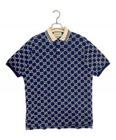 中古・古着通販】GUCCI (グッチ) 刺繍ポロシャツ ネイビー サイズ:M