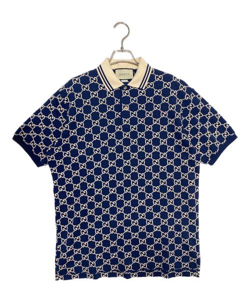 GUCCI（グッチ）GUCCI (グッチ) GGポロシャツ ネイビー サイズ:Lの古着・服飾アイテム