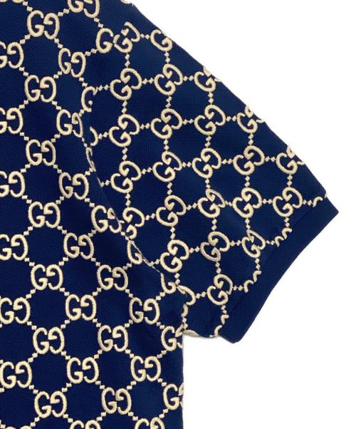 GUCCI（グッチ）GUCCI (グッチ) GGポロシャツ ネイビー サイズ:Lの古着・服飾アイテム