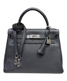 HERMES（エルメス）の古着「ケリー28 内縫い/シルバー金具/トリヨンクレマンス/ブラック/□M:2009年」｜ブラック