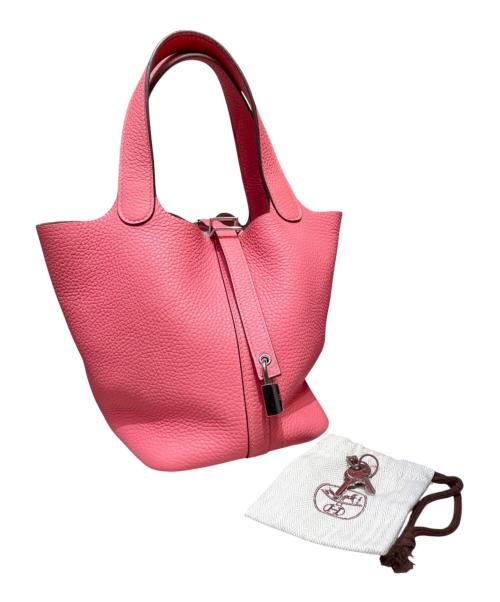HERMES（エルメス）HERMES (エルメス) ピコタンロックPM/シルバー金具/トリヨンクレマンス/ローズアザレ ローズアザレの古着・服飾アイテム