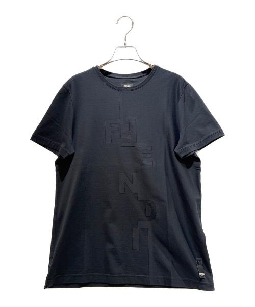 FENDI（フェンディ）FENDI (フェンディ) エンボス加工/ロゴTシャツ ブラック サイズ:Mの古着・服飾アイテム