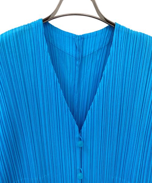 PLEATS PLEASE（プリーツプリーズ）PLEATS PLEASE (プリーツプリーズ) プリーツカーディガン スカイブルー サイズ:4の古着・服飾アイテム