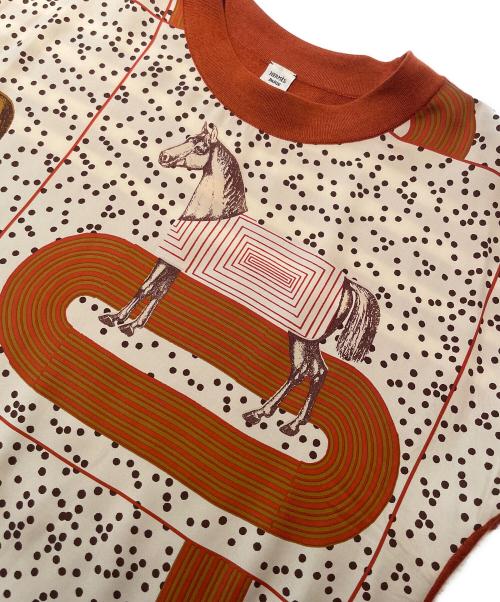 HERMES（エルメス）HERMES (エルメス) ツイルレーヌ 半袖ニット ブラウン サイズ:38の古着・服飾アイテム