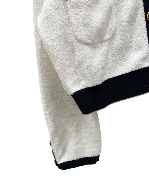 CHANEL（シャネル）CHANEL (シャネル) P60 ココボタンパイルジャケット ホワイト サイズ:42の古着・服飾アイテム
