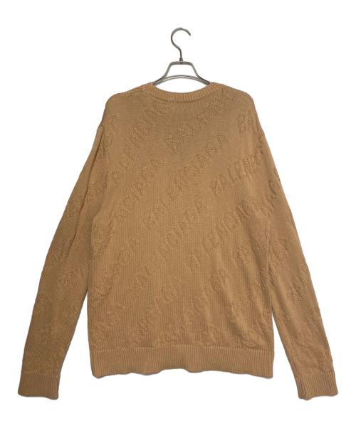 BALENCIAGA（バレンシアガ）BALENCIAGA (バレンシアガ) Logo Jacquard Crew Neck Knit Sweater ブラウン サイズ:Sの古着・服飾アイテム