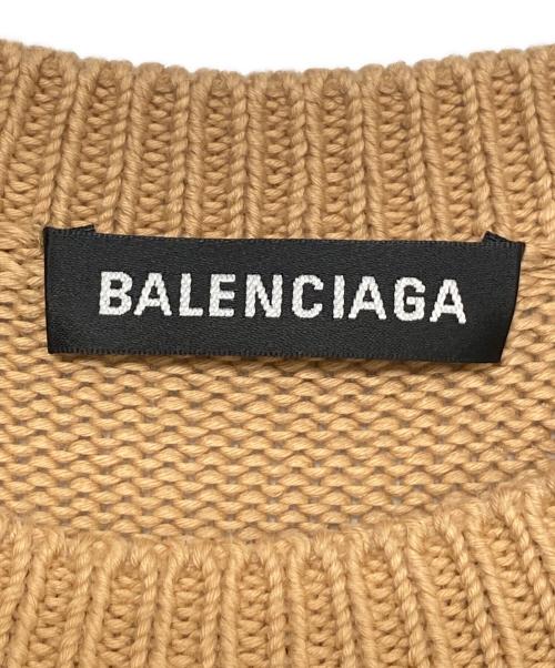 BALENCIAGA（バレンシアガ）BALENCIAGA (バレンシアガ) Logo Jacquard Crew Neck Knit Sweater ブラウン サイズ:Sの古着・服飾アイテム