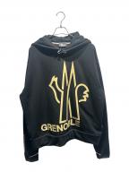 MONCLER GRENOBLEモンクレール グルノーブル）の古着「ラバープリントパーカー/K20978G00028 899IG」｜ブラック