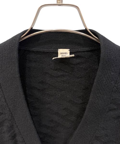 HERMES（エルメス）HERMES (エルメス) ジャガードカーディガン ブラック サイズ:36の古着・服飾アイテム