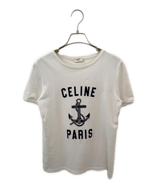 CELINE（セリーヌ）CELINE (セリーヌ) アンカー 70’s クルーネックTシャツ ホワイト サイズ:XSの古着・服飾アイテム