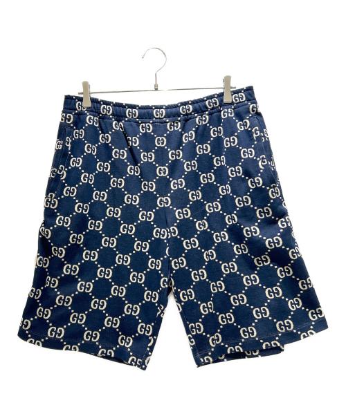 GUCCI（グッチ）GUCCI (グッチ) GG Technical Jersey Shorts/GGテクニカルジャージーハーフパンツ/474632-X9V05 ネイビー サイズ:XLの古着・服飾アイテム