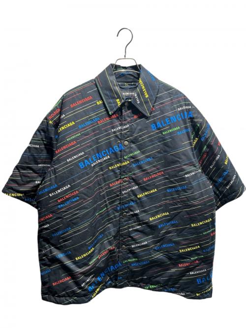BALENCIAGA（バレンシアガ）BALENCIAGA (バレンシアガ)  ロゴプリントショートスリーブシャツ/556237 TDL54 ブラック サイズ:42の古着・服飾アイテム
