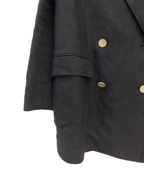 ebure（エブール）ebure (エブール) リネンダブルブレザー ブラック サイズ:36の古着・服飾アイテム