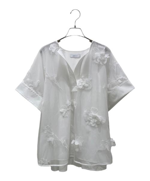 ADORE（アドーア）ADORE (アドーア) 3Dレースオーバーブラウス ホワイト サイズ:38の古着・服飾アイテム