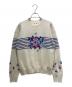 CHANEL（シャネル）の古着「CC Logo Clover Striped Knit Top/ココマーククローバーボーダーニット/P76927K11095」｜ホワイト
