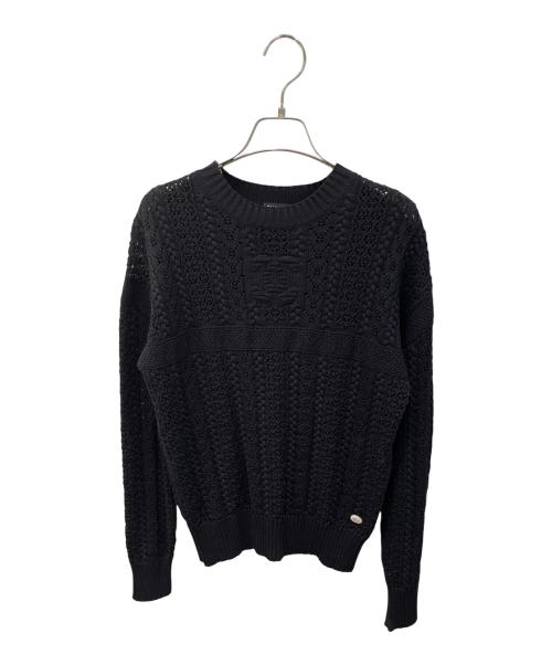 CHANEL（シャネル）CHANEL (シャネル) コットンレースニット ブラック サイズ:34の古着・服飾アイテム