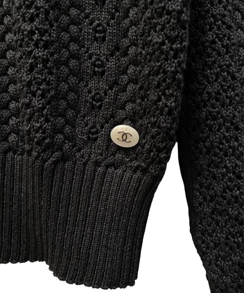 CHANEL（シャネル）CHANEL (シャネル) コットンレースニット ブラック サイズ:34の古着・服飾アイテム