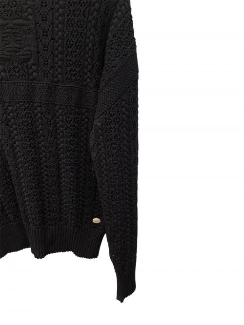 CHANEL（シャネル）CHANEL (シャネル) コットンレースニット ブラック サイズ:34の古着・服飾アイテム