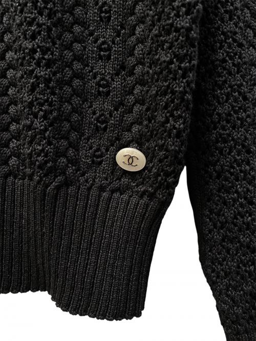 CHANEL（シャネル）CHANEL (シャネル) コットンレースニット ブラック サイズ:34の古着・服飾アイテム