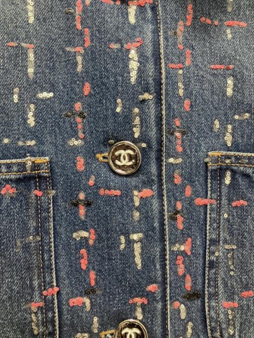 CHANEL（シャネル）CHANEL (シャネル) スパンコールデニムカバーオール インディゴ サイズ:38の古着・服飾アイテム