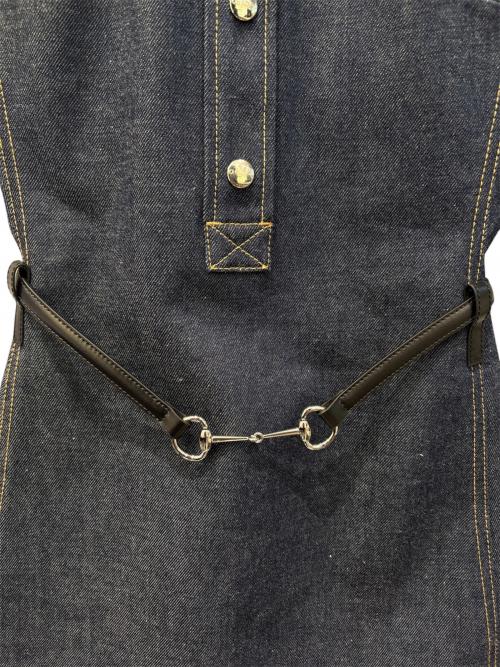 GUCCI（グッチ）GUCCI (グッチ) ホースビットベルト付デニムミニワンピース インディゴ サイズ:36の古着・服飾アイテム