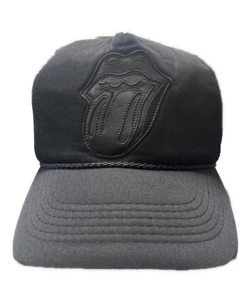 CHROME HEARTS（クロムハーツ）CHROME HEARTS (クロムハーツ) ROLLING STONES Leather Patch Trucker Cap ブラック サイズ:不明の古着・服飾アイテム