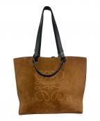 LOEWEロエベ）の古着「Suede Anagram Tote Bag スエード アナグラム トートバッグ」｜ブラック×ブラウン