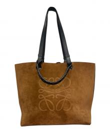 LOEWE（ロエベ）の古着「Suede Anagram Tote Bag スエード アナグラム トートバッグ」｜ブラック×ブラウン