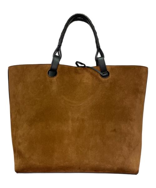 LOEWE（ロエベ）LOEWE (ロエベ) Suede Anagram Tote Bag スエード アナグラム トートバッグ ブラック×ブラウンの古着・服飾アイテム