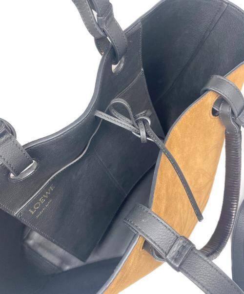 LOEWE（ロエベ）LOEWE (ロエベ) Suede Anagram Tote Bag スエード アナグラム トートバッグ ブラック×ブラウンの古着・服飾アイテム